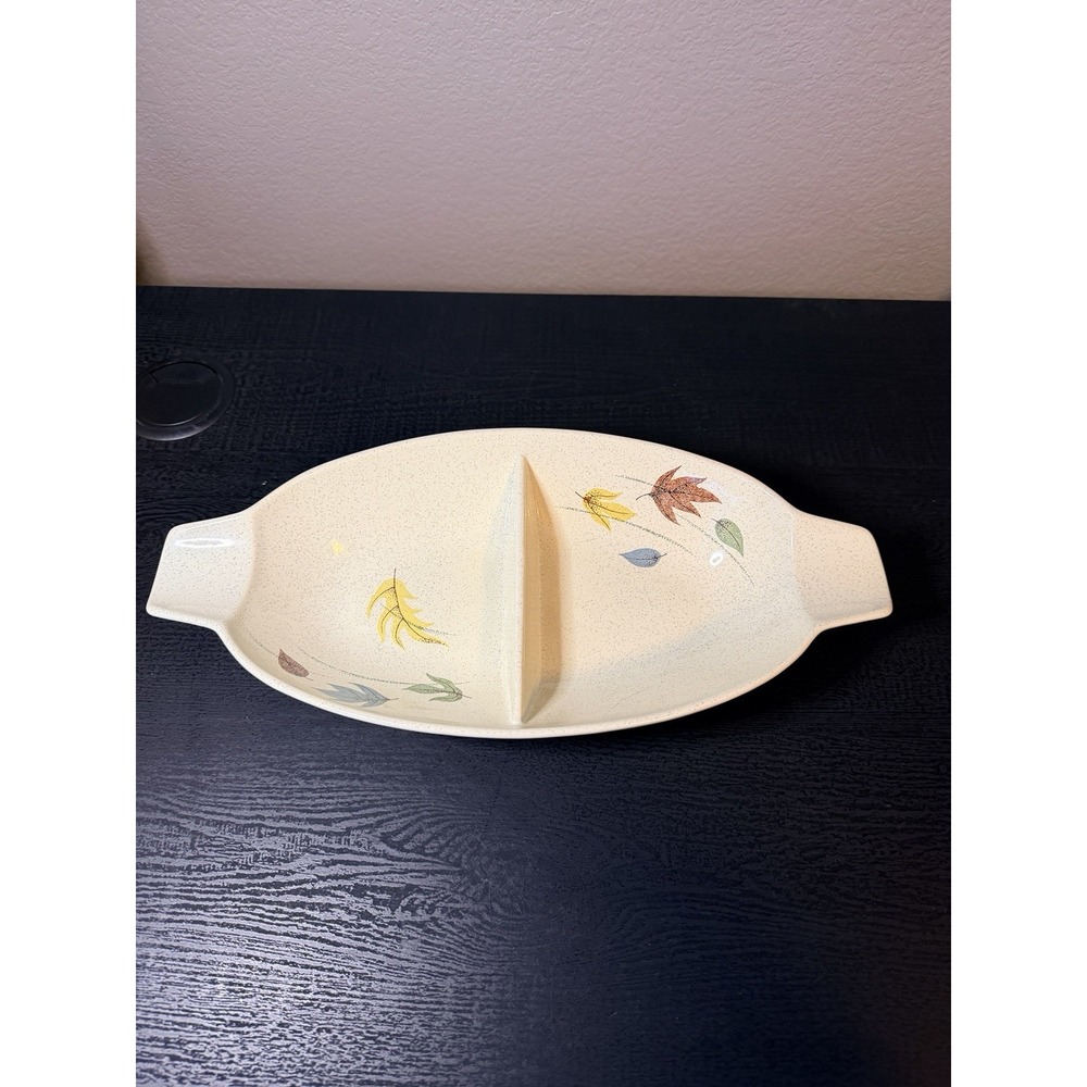 Vintage Franciscan Autumn Leaves Divided Serving Dish MCM Excellent